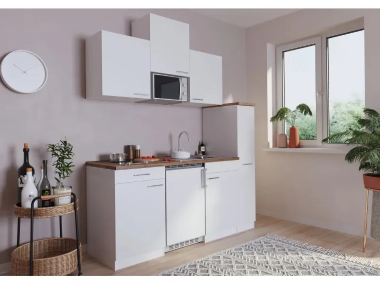 Respekta Economy Küchenzeile KB180WWMIC 180 cm Weiß