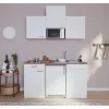 Respekta Economy Küchenzeile KB150WWMIC 150 cm Weiß
