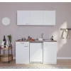 Respekta Economy Küchenzeile KB150WWC 150 cm Weiß Glänzend