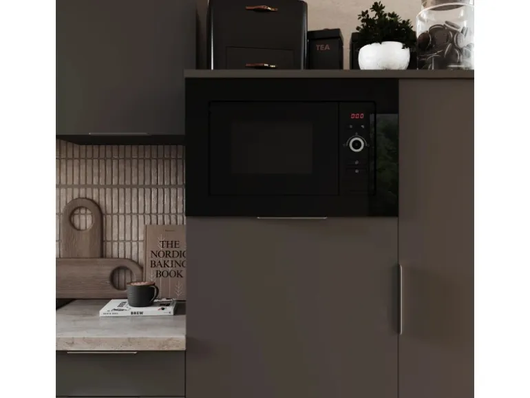 Respekta Einbaumikrowelle Jana Glasfront Schwarz