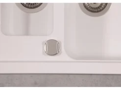 Respekta Einbauspüle Massivgranit Austin 100 cm x 50 cm mit Zusatzbecken Weiß
