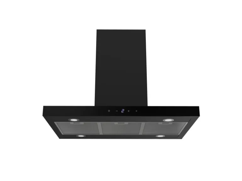 Respekta Inselhaube Cara mit Glasfront 65 cm x 89,5 cm x 60 cm Schwarz