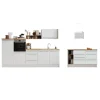 Respekta Inselküche Gabriel 290 cm Weiß Hochglanz