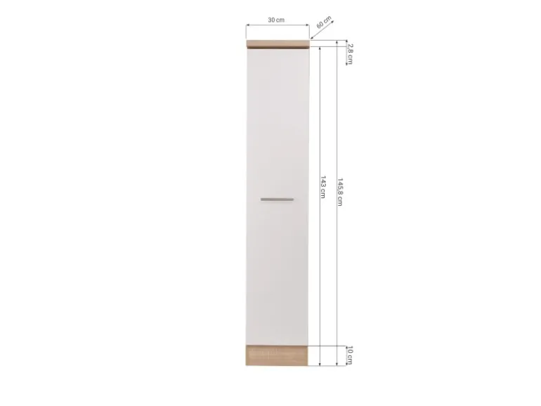 Respekta Küchen-Apothekerschrank Merle 30 cm Weiß