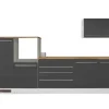 Respekta Küchenblock Gabriel LBBERP320HWGC ohne E-Geräte 320 cm Grau Hochglanz