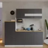 Respekta Küchenblock KB210WGMIBO 210 cm Grau