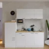 Respekta Küchenblock KB210WWMIBO 210 cm Weiß