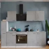 Respekta Küchenblock Malia mit E-Geräten 240 cm Beton Fronten