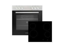 Respekta Küchenblock Merle 250 cm Eiche Weiß mit Waschmaschinen-Nische
