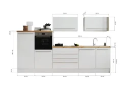 Respekta Küchen-Doppelblock Gabriel 200 cm x 320 cm x 60 cm Weiß