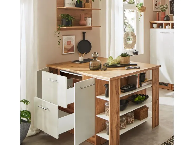 Respekta Kücheninsel Hilde 150 cm ohne E-Geräte Weiß