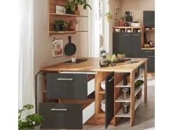 Respekta Kücheninsel Hilde 150 cm ohne E-Geräte Grau