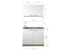 Respekta Küchenmöbel-Set 6 Merle 100 cm Grau