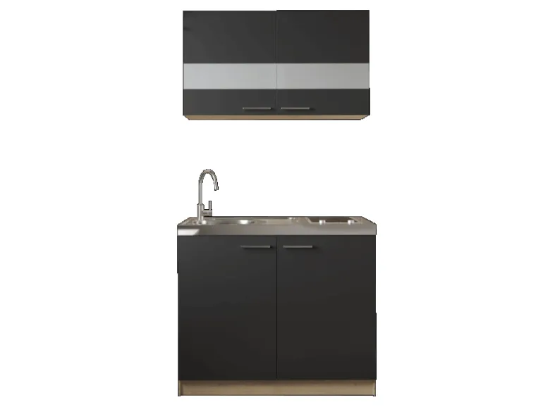Respekta Küchenmöbel-Set 3 Merle 100 cm Schwarz