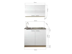 Respekta Küchenmöbel-Set 3 Merle 100 cm Weiß