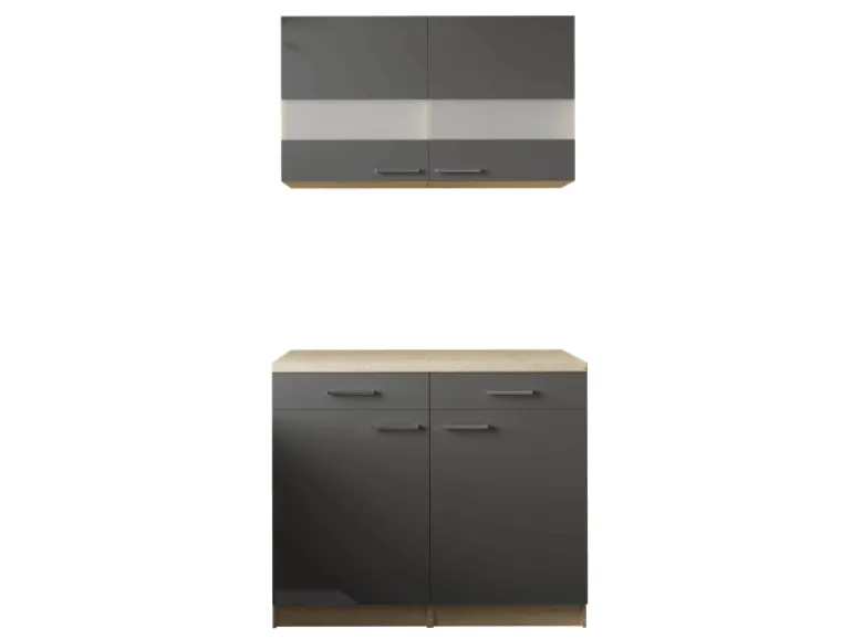 Respekta Küchenmöbel-Set 9 Merle 100 cm Grau