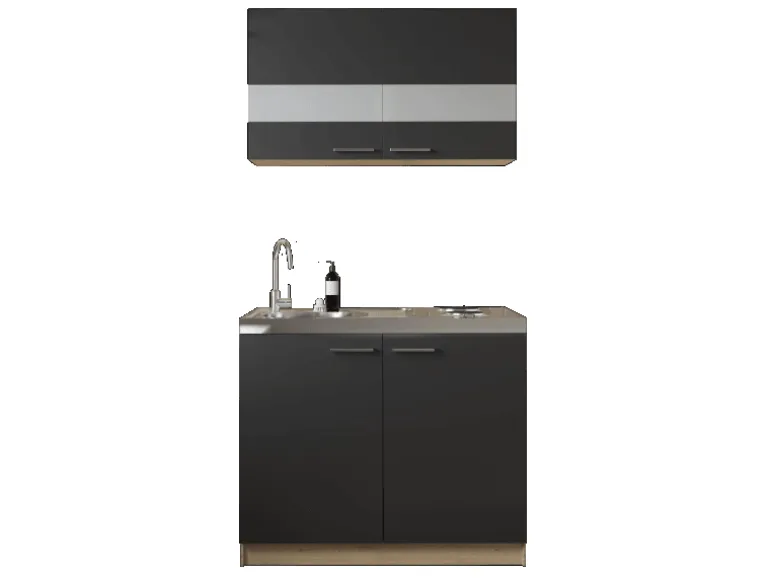 Respekta Küchenmöbel-Set 5 Merle 100 cm Schwarz