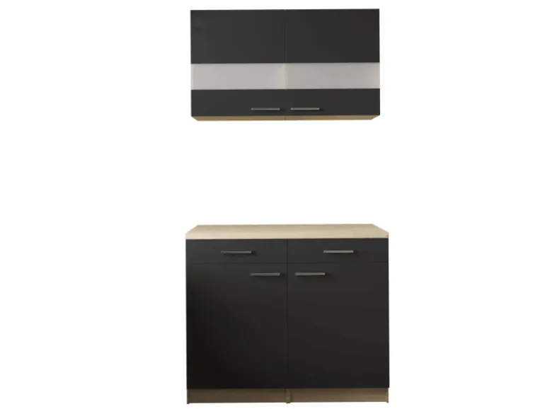 Respekta Küchenmöbel-Set 9 Merle 100 cm Schwarz