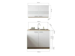 Respekta Küchenmöbel-Set 1 Merle 100 cm Grau