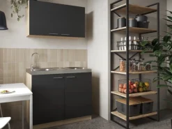 Respekta Küchenmöbel-Set 4 Merle 100 cm Schwarz
