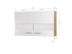 Respekta Küchen-Oberschrank Merle 110 cm Schwarz