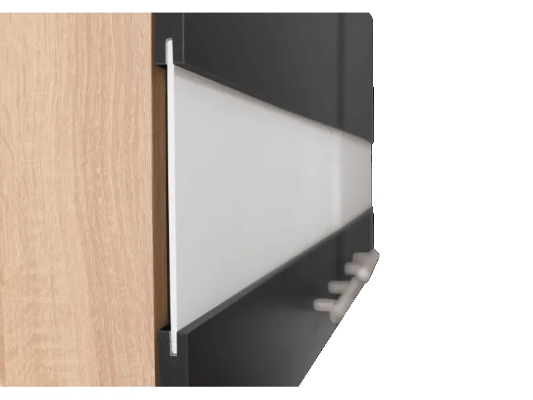 Respekta Küchen-Oberschrank Merle 100 cm Schwarz