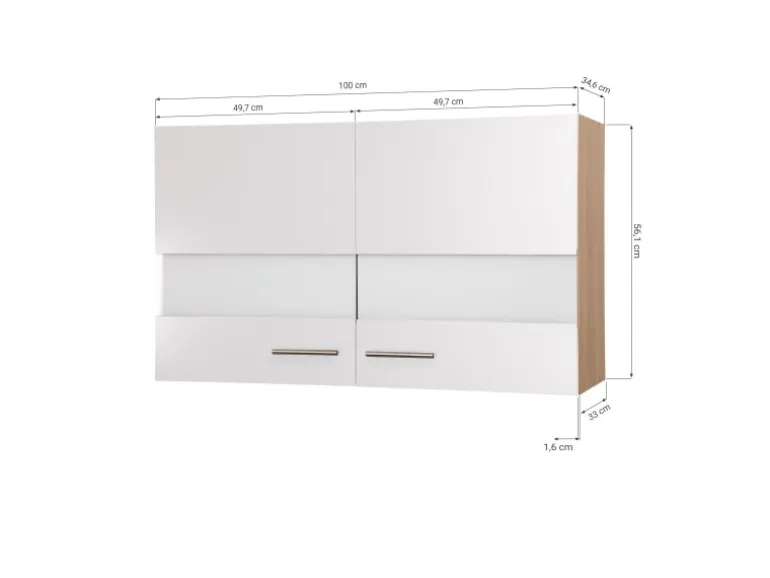 Respekta Küchen-Oberschrank Merle 100 cm Schwarz