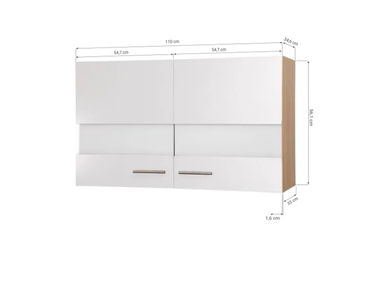 Respekta Küchen-Oberschrank Merle 110 cm Weiß