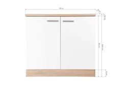 Respekta Küchen-Spülenunterschrank Merle 100 cm Weiß