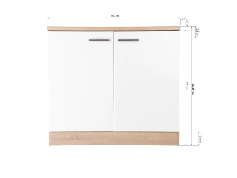 Respekta Küchen-Spülenunterschrank Merle 100 cm Weiß