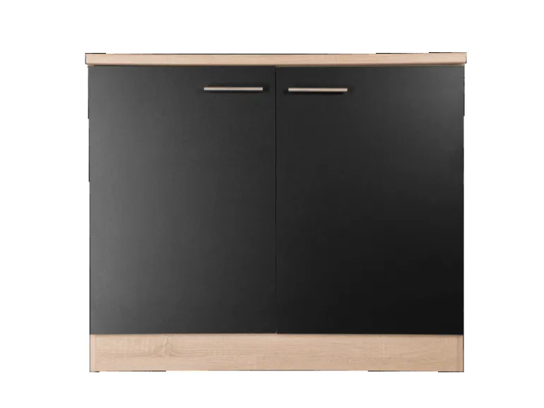 Respekta Küchen-Spülenunterschrank Merle 100 cm Schwarz