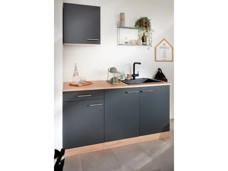 Respekta Küchen-Spülenunterschrank Merle 100 cm Grau