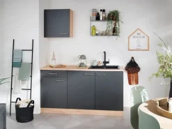 Respekta Küchen-Spülenunterschrank Merle 100 cm Grau