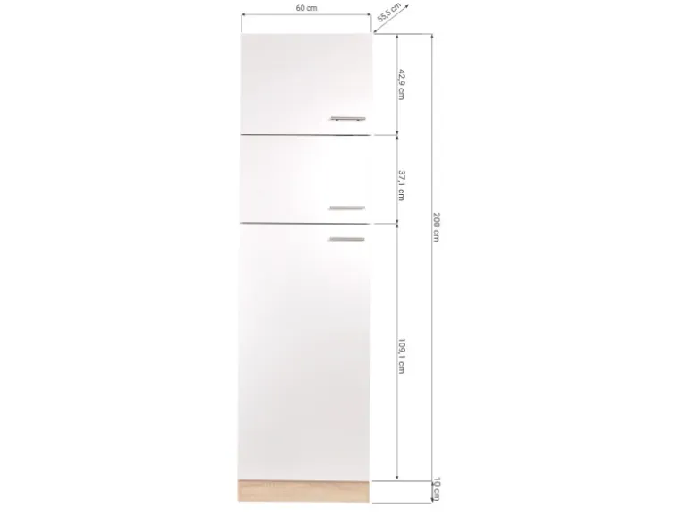 Respekta Küchen-Umbauschrank Merle 60 cm Weiß