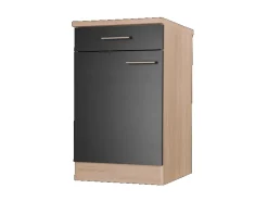 Respekta Küchen-Unterschrank Merle 50 cm Schwarz