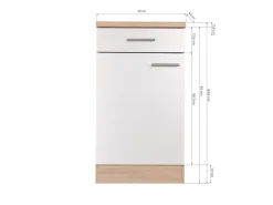 Respekta Küchen-Unterschrank Merle 50 cm Schwarz