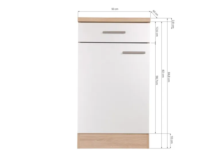 Respekta Küchen-Unterschrank Merle 50 cm Schwarz