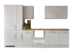 Respekta Küchenzeile Anton LBBERP310LHWC ohne E-Geräte 310 cm Lärche Weiß