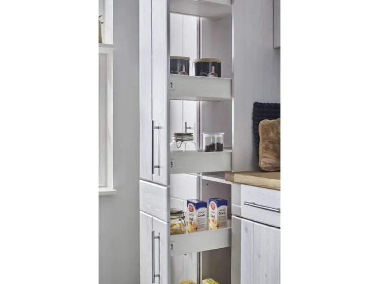 Respekta Küchenzeile Anton LBBERP310LHWC ohne E-Geräte 310 cm Lärche Weiß