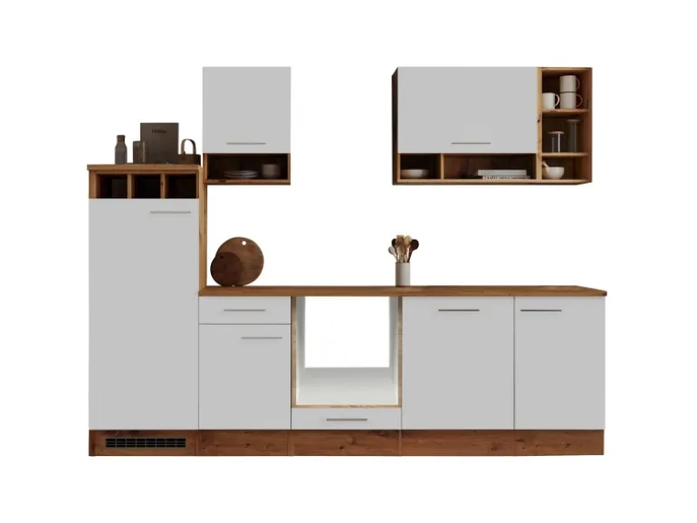 Respekta Küchenzeile Hilde LBBEKB280EWC ohne E-Geräte 280 cm Weiß