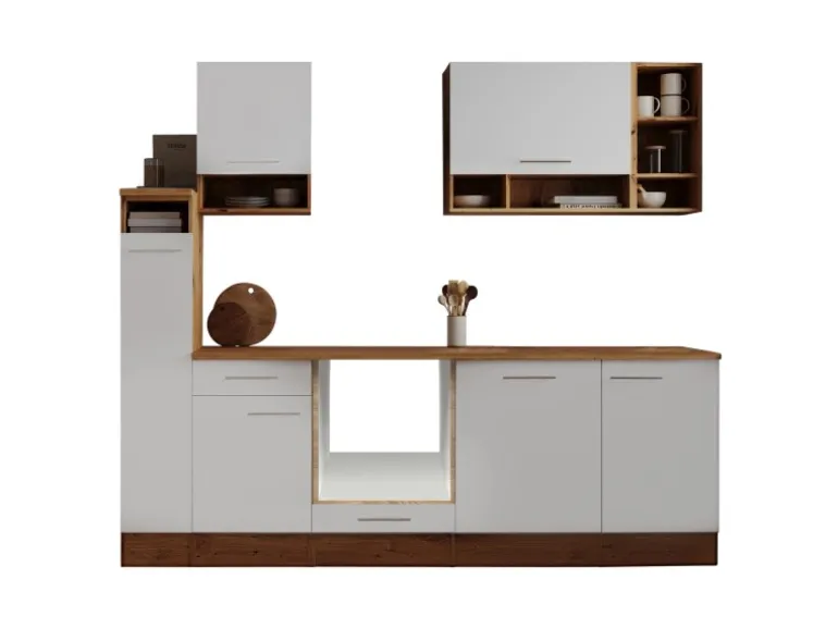 Respekta Küchenzeile Hilde LBBEKB250EWC ohne E-Geräte 250 cm Weiß
