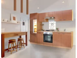 Respekta Küchenzeile KB270BBE 270 cm Buche Nachbildung