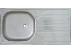 Respekta Küchenzeile KB150ESGMIC 150 cm Grau-Eiche Sägeräu Nachbildung