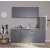 Respekta Küchenzeile KB180ESG 180 cm Grau-Eiche Sonoma Sägerau Nachbildung