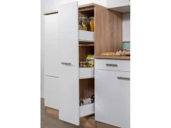 Respekta Küchenzeile KB300ESWC 300 cm Weiß-Eiche Sägerau Nachbildung