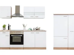 Respekta Küchenzeile KB300ESWC 300 cm Weiß-Eiche Sägerau Nachbildung