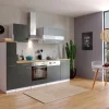 Respekta Küchenzeile KB250WG 250 cm Grau-Weiß
