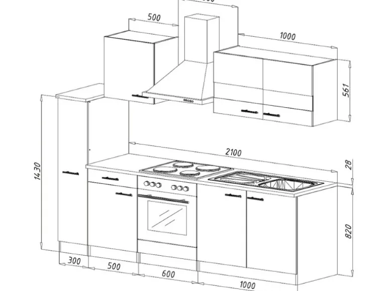 Respekta Küchenzeile KB240WG 240 cm Grau-Weiß