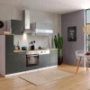 Respekta Küchenzeile KB250WGC 250 cm Grau-Weiß