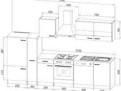 Respekta Küchenzeile KB310WGC 310 cm Grau-Weiß